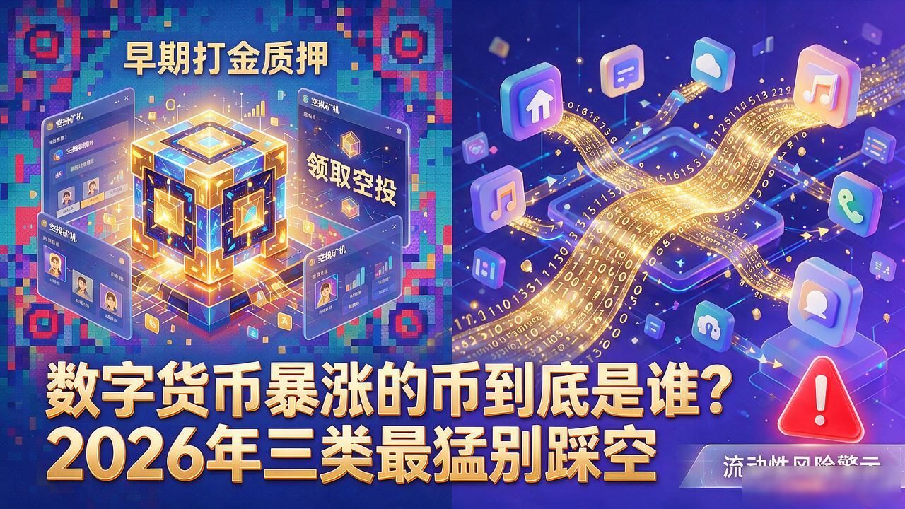 数字货币暴涨的币到底是谁？2026年三类最猛别踩空