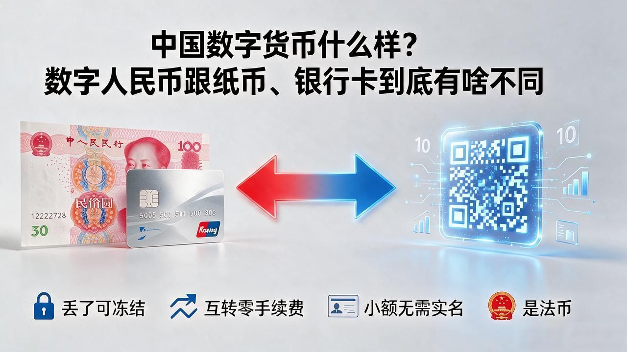 中国数字货币什么样？数字人民币跟纸币、银行卡到底有啥不同