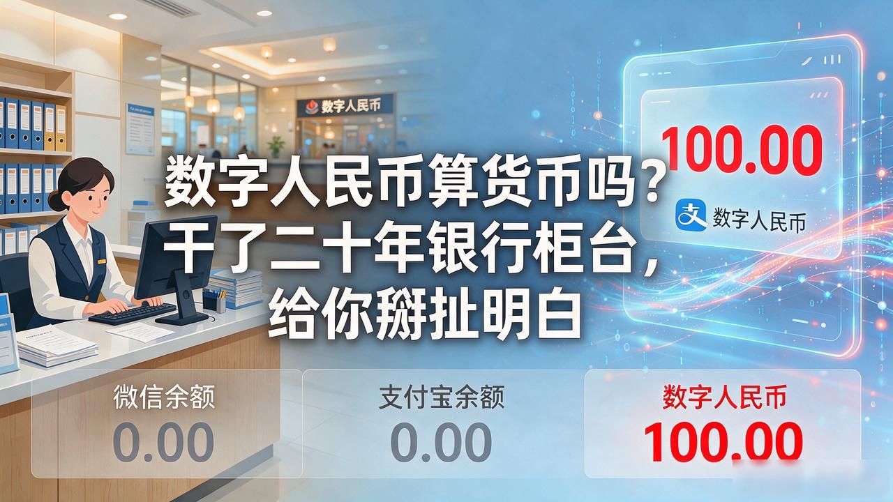 数字人民币算货币吗？干了二十年银行柜台，给你掰扯明白
