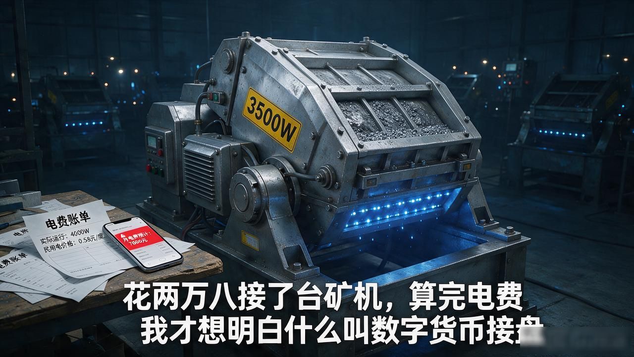 花两万八接了台矿机，算完电费我才想明白什么叫数字货币接盘