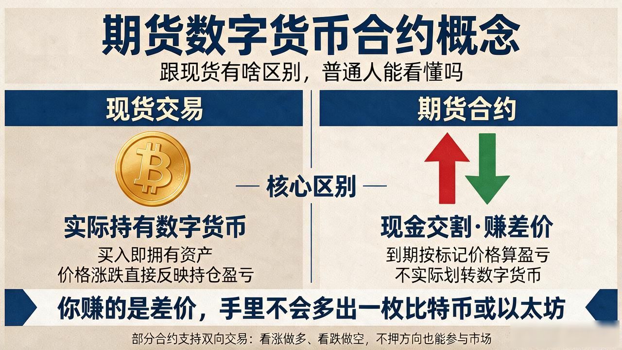 期货数字货币合约概念：跟现货有啥区别，普通人能看懂吗